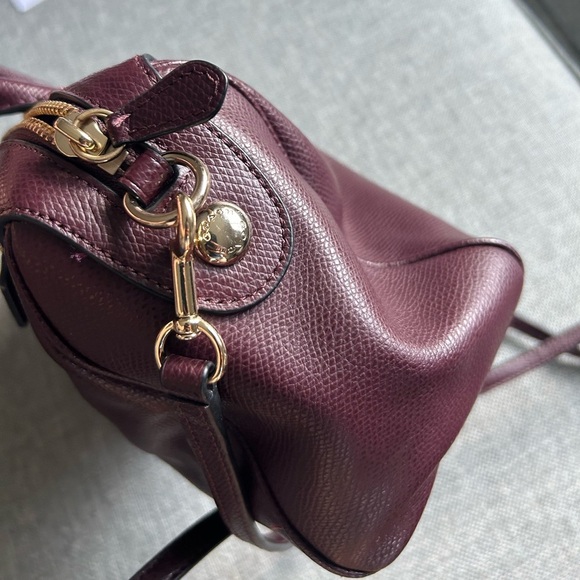 Coach Mini Bennett Burgundy Satchel 2-Way Shoulder Handbag - Picture 6 of 16